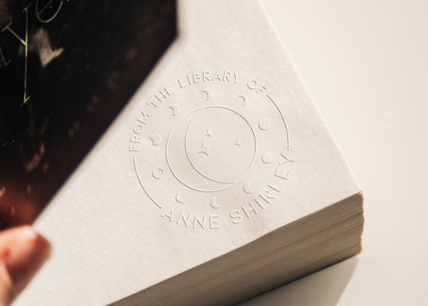 Library Book Plate Embosser with Moon Phases