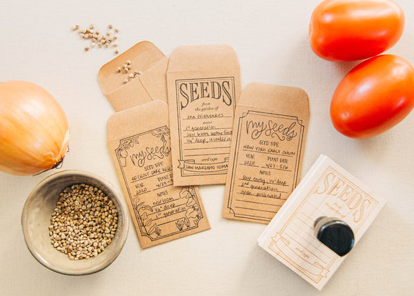 Seed Packet Rubber Stamp with Banner