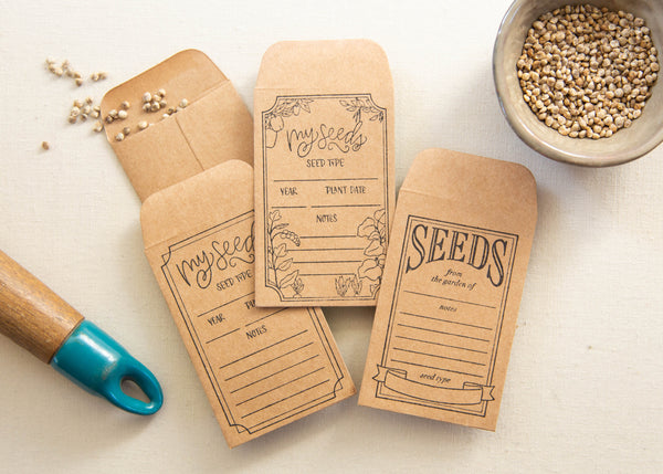 Seed Packet Rubber Stamp with Banner