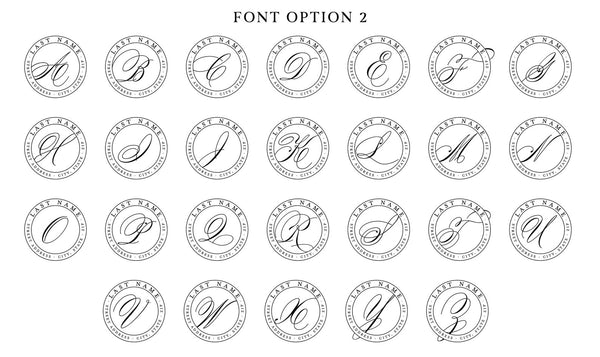Calligraphy Initial Round Return Address Stamp