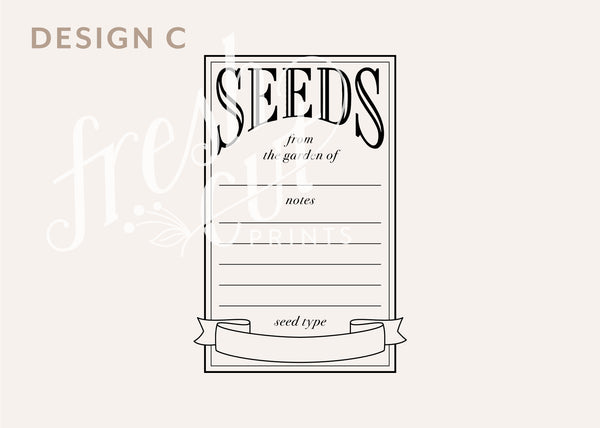 Seed Packet Rubber Stamp with Banner