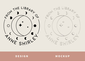 Library Book Plate Embosser with Moon Phases