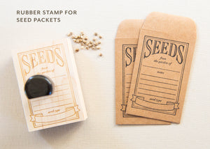 Seed Packet Rubber Stamp with Banner