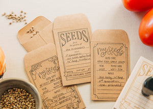 Seed Packet Rubber Stamp with Banner