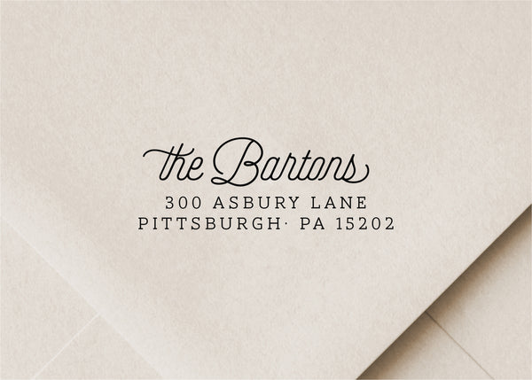 Cursive & Slab Serif Return Address Stamp