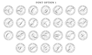 Calligraphy Initial Round Return Address Stamp