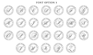 Calligraphy Initial Round Return Address Stamp