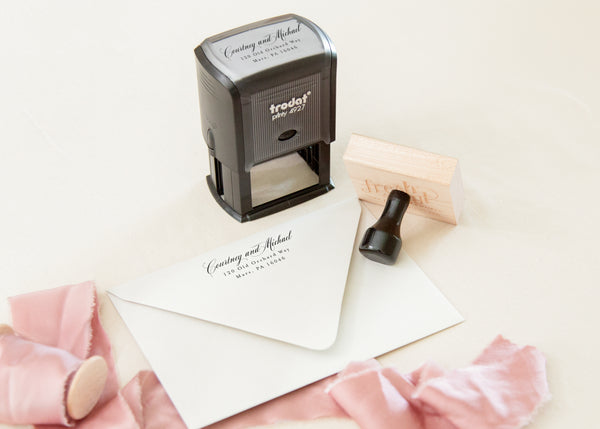 Formal Calligraphy Return Address Stamp