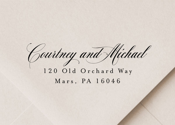 Formal Calligraphy Return Address Stamp