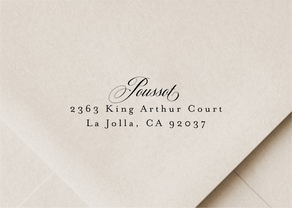 Formal Calligraphy Return Address Stamp