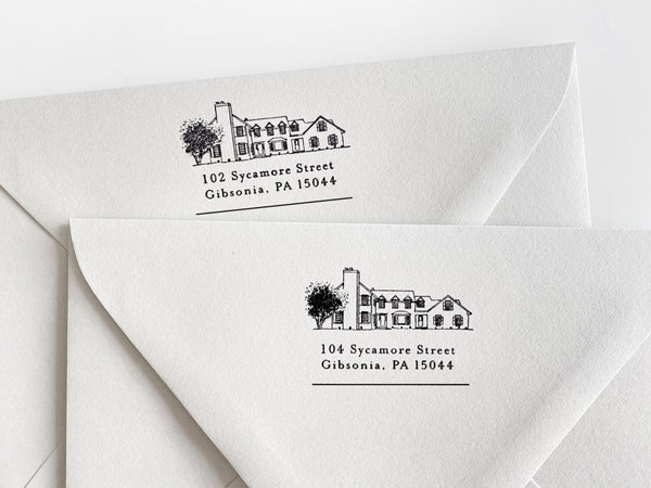 House Portrait Address Stamp