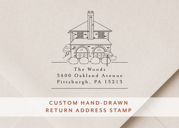 House Portrait Address Stamp