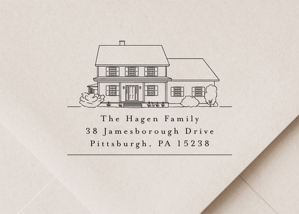 House Portrait Address Stamp