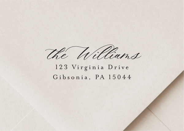 Modern Calligraphy Elegant Return Address Stamp