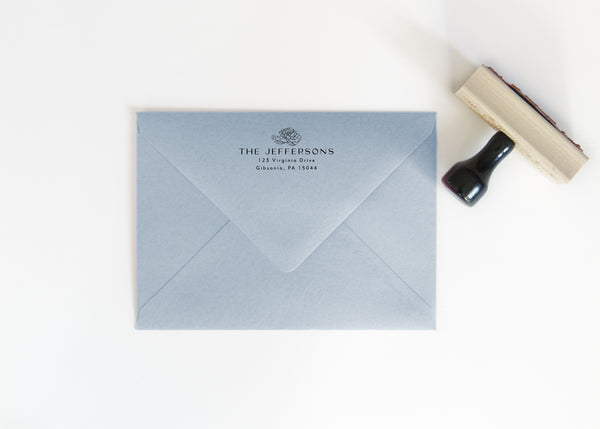 Floral Return Address Stamp