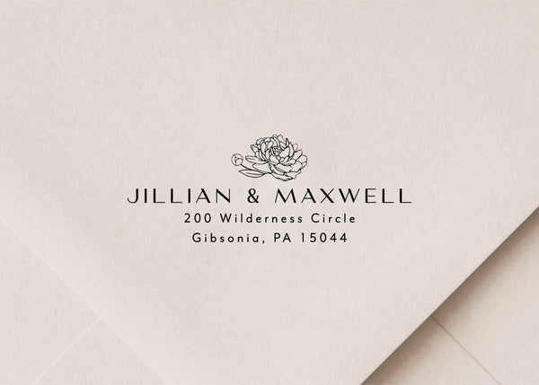 Floral Return Address Stamp