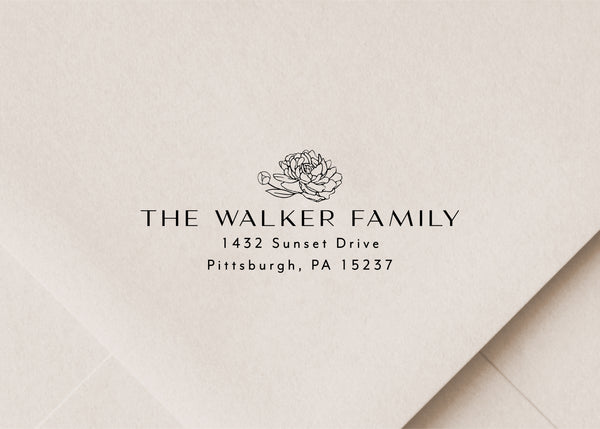 Floral Return Address Stamp