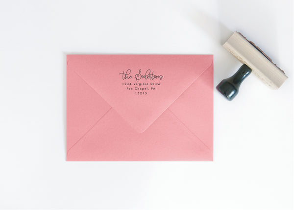 Cursive Stacked Return Address Stamp