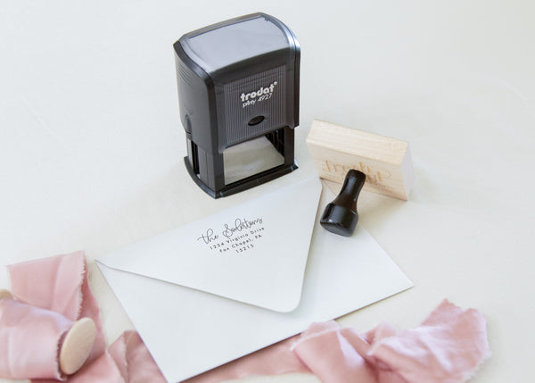 Cursive Stacked Return Address Stamp