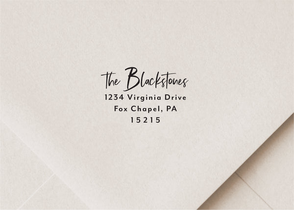 Modern Lettering Return Address Stamp