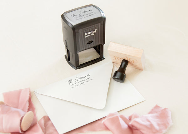 Calligraphy Self Inking Return Address Stamp