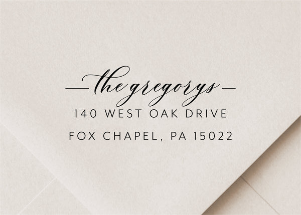 Calligraphy with Line Return Address Stamp