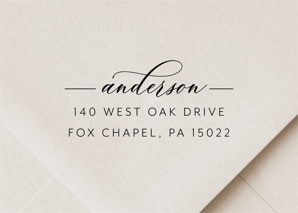 Calligraphy with Line Return Address Stamp