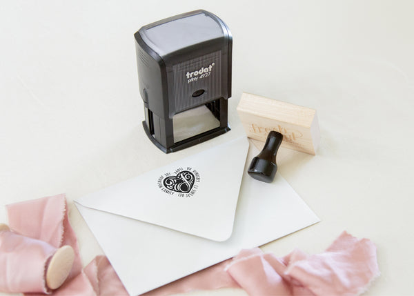 Heart Monogram Return Address Stamp