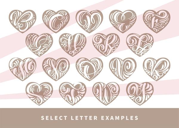 Heart Monogram Return Address Stamp