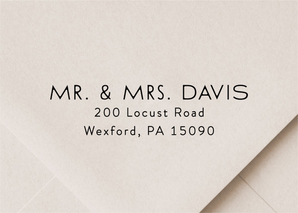 Bold Lettering Return Address Stamp