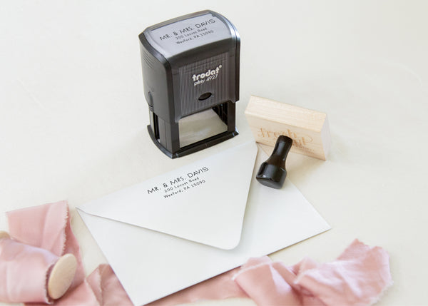 Bold Lettering Return Address Stamp