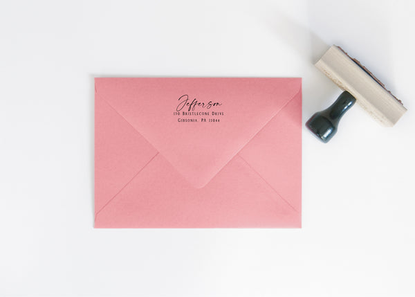 Modern Handwriting Return Address Stamp