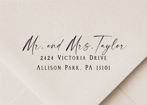 Modern Handwriting Return Address Stamp