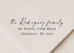 Modern Handwriting Return Address Stamp