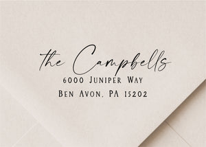 Modern Handwriting Return Address Stamp