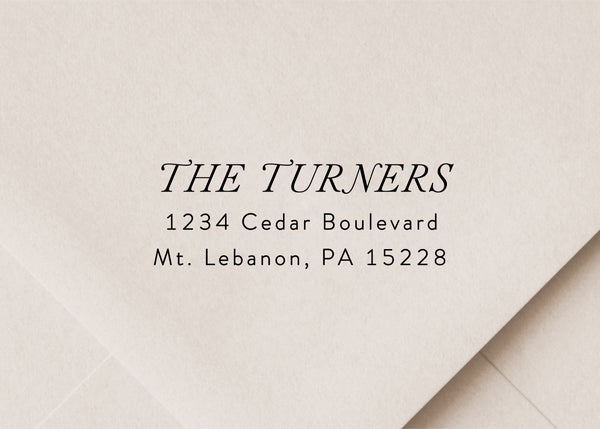 Italic Return Address Stamp