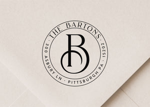 Single Letter Monogram Return Address Stamp