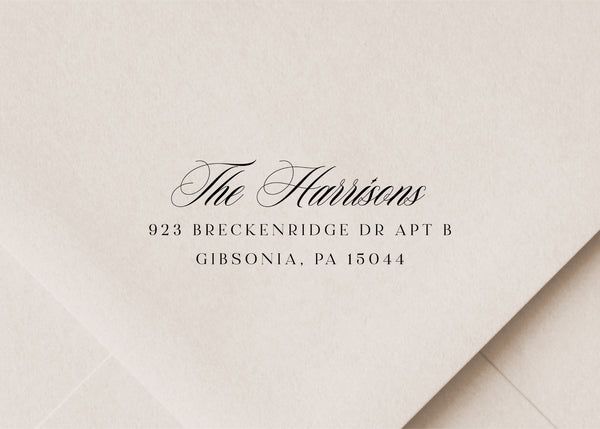 Cursive Script Return Address Stamp