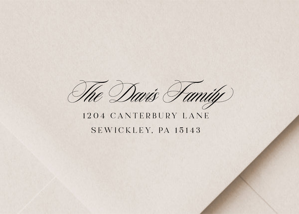 Cursive Script Return Address Stamp