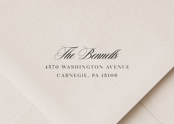 Cursive Script Return Address Stamp