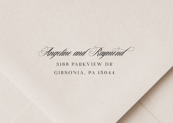 Cursive Script Return Address Stamp