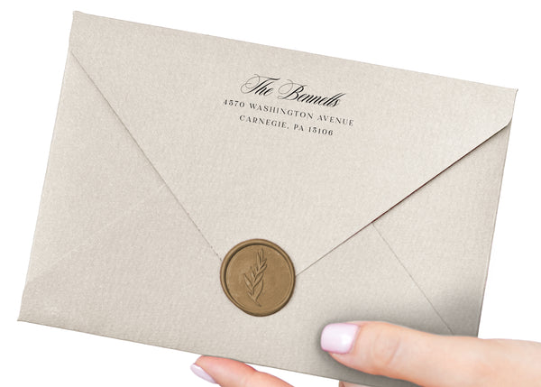 Cursive Script Return Address Stamp