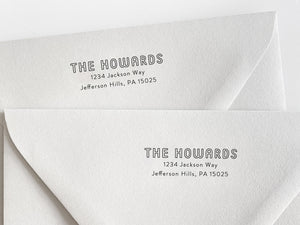Outlined Self Inking or Wood Return Address Stamp