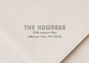 Outlined Self Inking or Wood Return Address Stamp