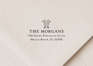 Seahorse Return Address Stamp - Ocean Theme