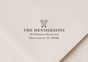 Seahorse Return Address Stamp - Ocean Theme