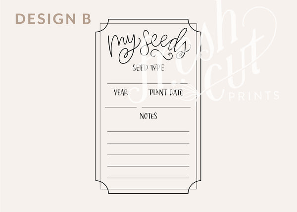 Hand Lettered Seed Packet Rubber Stamp